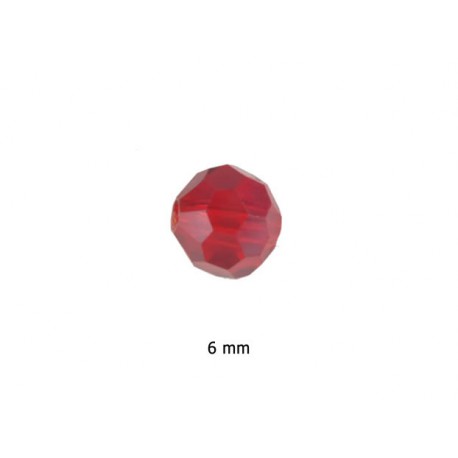 Glass Bead - Red - 6 mm