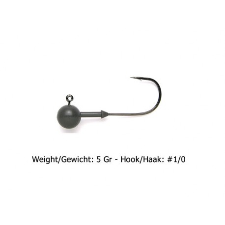 Keitech - Tungsten Super Round Jig Head - 5 Gr Haak 1/0