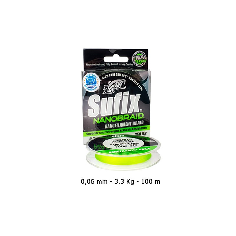thumbnail image 2 of Sufix NanoBraid Fishing Line, Low-Vis Green, 8 Lb/150 Yd 2 of 10